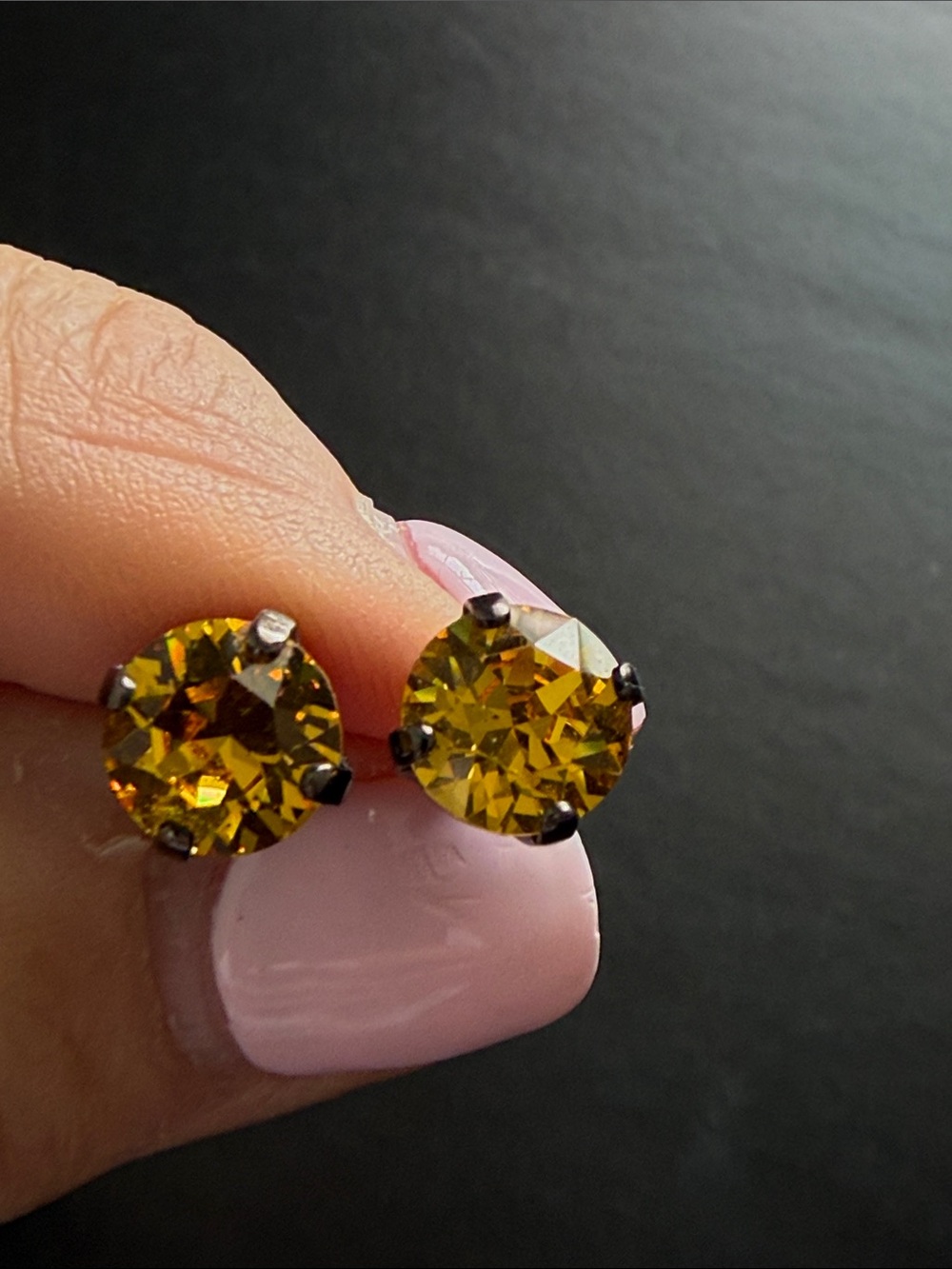 Swarovski Honey Yellow Crystal Stud Earrings